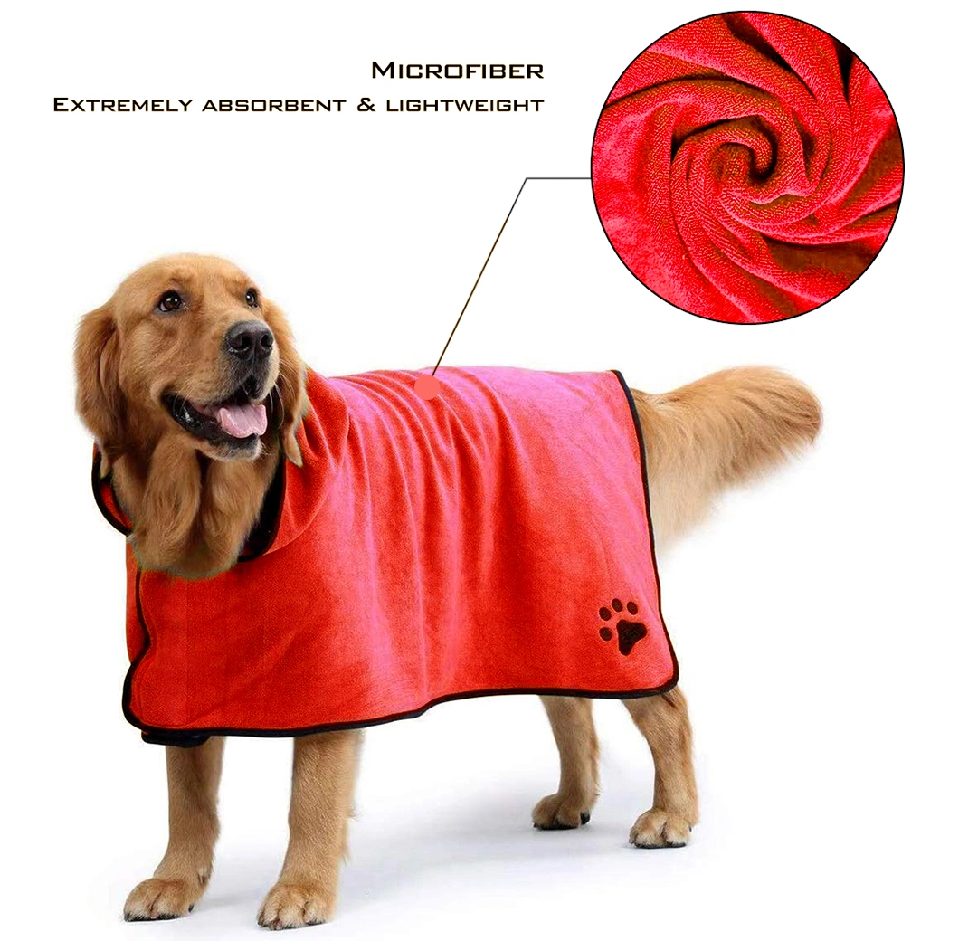 Absorbent Bathrobe Warm Grooming Quick Drying Dog Cat Towel Wholesale Pet Accessories