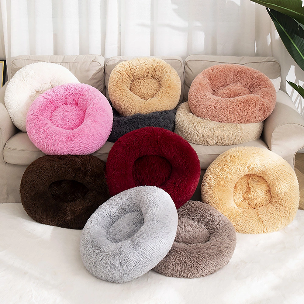 Reusable Round Donut Pet Nest Non Slip Pet Dog Bed