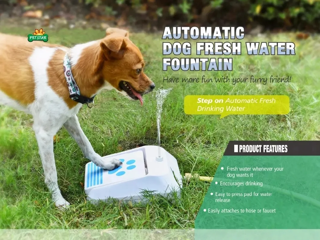 Petstar Amazon Hot Sell Dog Pedal Outdoor Pet Water Feeder Fountain Step on Dog Auto Water Dispenser