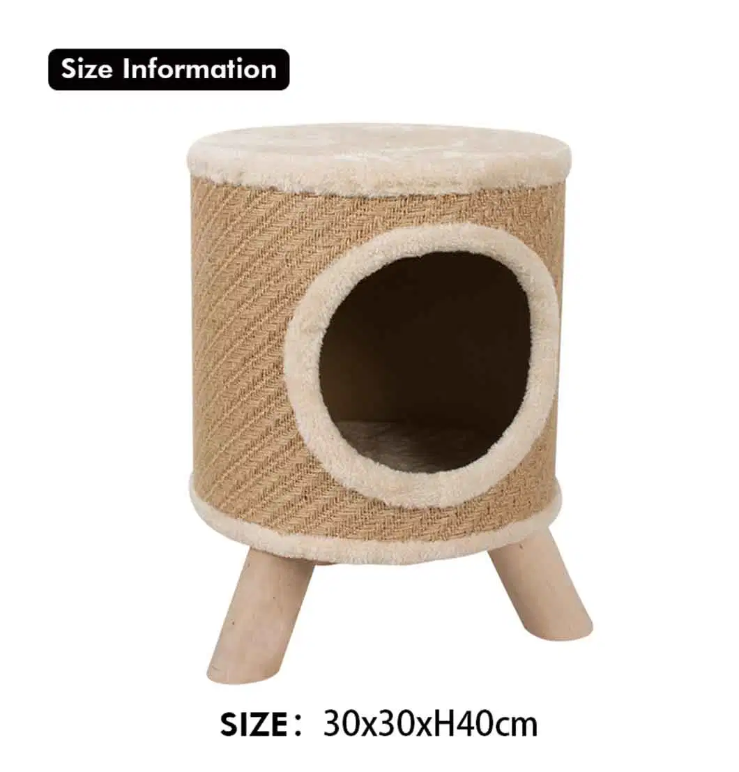 Rena Pet Durable Cat Scratcher House Cat Tree Desk Carrier Toy Furniture with Wooden Legs